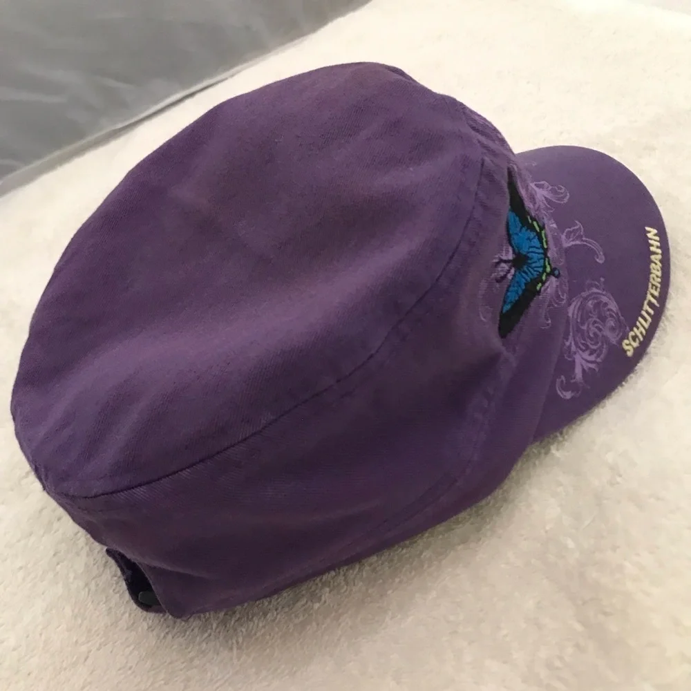 Kids Tees Adjustable Girls Purple Butterfly Cap for Schlitterbahn